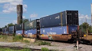 BIG A FREIGHT TRAIN IN CORDELE GEORGIA USA CSX DOUBLE STACK INTERMODAL CONTAINER ENGINE 774 amp 3133 [upl. by Malamut49]