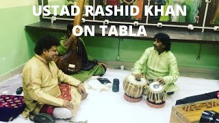 Ustad Rashid khan playing tabla and Subhankar Banerjee Singing Role Reversed [upl. by Airbas549]