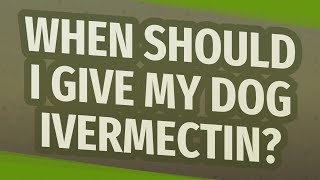 When should I give my dog ivermectin [upl. by Clemente]