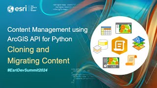 Content Management using ArcGIS API for Python Cloning and Migrating Content  EsriDevSummit2024 [upl. by Sim]