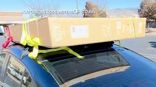 How to Transport Big TVs Roofing Lumber etc With a Small Car [upl. by Nywroc]