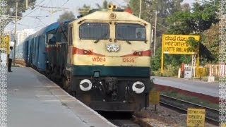 Powerful Honk shining Kazipet WDG4 Twins 12634 and 12635 with Blue BCNA rakes [upl. by Hessney13]