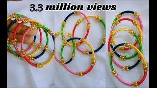 Thin bangle set  Making with silk thread  jewellery tutorials [upl. by Adnilemre617]