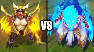 Spirit Guard Udyr VS Dragon Oracle Udyr Skins Comparison Rework 2022 League of Legends [upl. by Armilla]