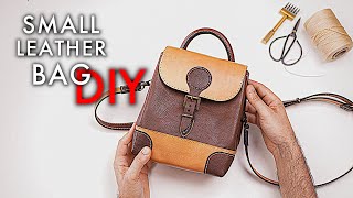 Small Leather Bag  Easy DIY Project with PDF Pattern [upl. by Yeslah235]