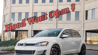 Mk7 Golf GTI hood wont open How to open it [upl. by Novoj743]