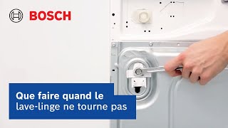 Que faire quand le lavelinge ne tourne pas  Guide de dépannage  Bosch Home Belgique [upl. by Eyks]