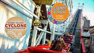 2023 Coney Island Cyclone On Ride Back Seat 4K POV Luna Park Coney Island [upl. by Gnuoy]