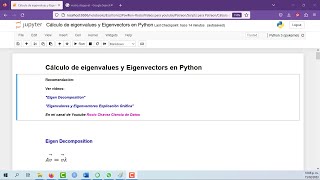 Eigenvalores y Eigenvectores en Python [upl. by Obola]