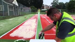 Tennis Court Line Installation Video [upl. by Jaddan]