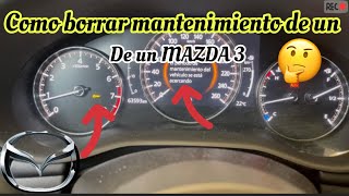 Como borrar mantenimiento de servicio de un MAZDA 3 o llave de servicio reset main engine [upl. by Elmira]