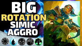 🟢🔵Rotation Ready Simic Aggro Goes Big  Rotation Proof MTG Arena Standard Simic Deck Tech [upl. by Reedy]