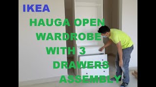 IKEA HAUGA OPEN WARDROBE WITH 3 DRAWERS [upl. by Jenn]