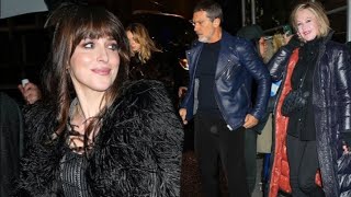 Dakota Johnson puts on a racy display in a sheer black dress as she joins her stylish mum Melanie Gr [upl. by Venezia377]