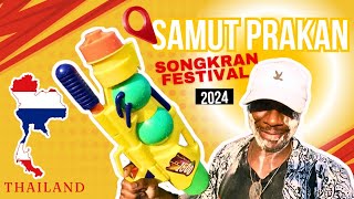 Songkran Festival 2024 in Samut Prakan Thailand 🔫 🇹🇭 [upl. by Munson]