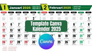 Template Canva Kalender 2025 Januari  Desember Bisa Diedit [upl. by Dorolisa]