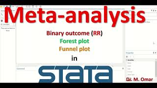 Meta analysis binary outcome risk ratio funnel forest plot in STATA [upl. by Ruth]