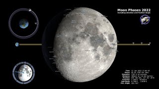 Moon Phases 2022 – Northern Hemisphere – 4K [upl. by Hootman253]