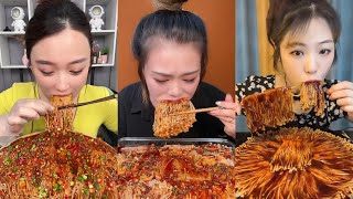 Spicy enoki Mushrooms Eating Mukbang and No Talking Chilli enoki Mushrooms Asmr Eating [upl. by Refinej]