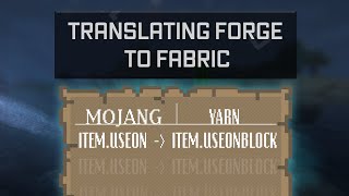 TRANSLATING FORGE TO FABRIC  Minecraft Modding Tip [upl. by Oaht]