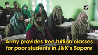 Army provides free tuition classes for poor students in JampK’s Sopore [upl. by Aiciram]