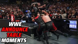 WWE Announce Table Moments Compilation 1 [upl. by Esydnac]