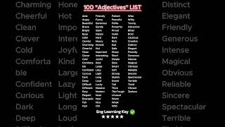 100 Adjective Words For Learning ENGLISH vocabulary english [upl. by Nysilla]