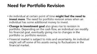 Portfolio revision and Obejectives [upl. by Defant]