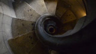 Sagrada Famillia Passion Towers Barcelona Descending spiral staircases dec 2015 [upl. by Alicea]