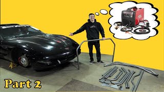 C5 Corvette Roll Cage Install PART 2  Cagekits [upl. by Ayatan]