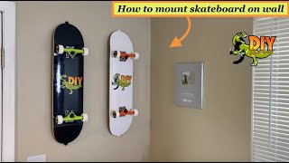 How to hang skateboard on wall  DIY [upl. by Enyawud]