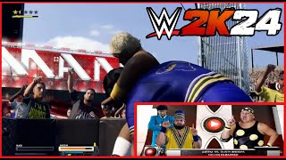 WWE 2K24 quotDREAMquot Match The American Dream Dusty Rhodes vs Akeem the African Dream Ai Full Match [upl. by Mihalco194]