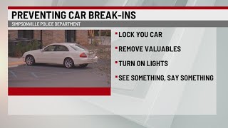 Upstate police department shares tips to prevent car breakins during holiday season [upl. by Ahsenod]