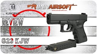 Airsoft Review  Glock G23 GBB with metal slide KJW  shooting test  Univairsoftcom [upl. by Noicpecnoc]