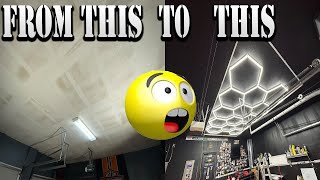 NEW HEXAGON LED LIGHTS FOR MY GARAGE [upl. by Leamhsi137]