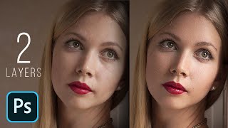 HighEnd Skin Retouching with Just 2 Layers  Photoshop Tutorial [upl. by Reahard]