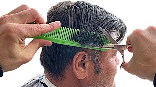 💈HOW TO CUT MENS HAIR WITH SCISSORS AND COMB  MENS HAIRCUT SCISSORS ONLY [upl. by Aicnilav54]