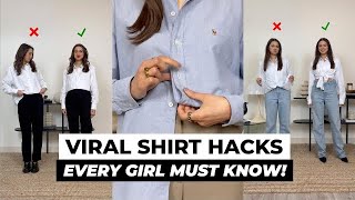 Top 5 SHIRT HACK Every Girl Must Know😱😱Tiktok Viral Hack [upl. by Eatnwahs]