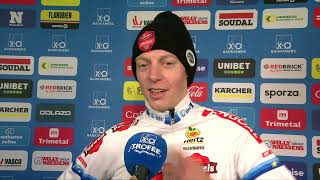 Flandriencross Michael Vanthourenhout tevreden met tweede plaats na dominante Mathieu van der Poel [upl. by Bashee417]