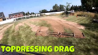 TOP DRESSING drag mat LAWN LEVELING [upl. by Onibas]