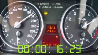 BMW E92 335i  N54B30  Stock ACCELERATION 0100km\h 0200km\h with stopwatch  Stock Engine [upl. by Assirhc242]