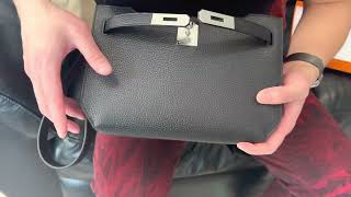 Hermès Kelly Depeches 25 Pouch Unboxing Galop dHermes Leather [upl. by Shaer750]