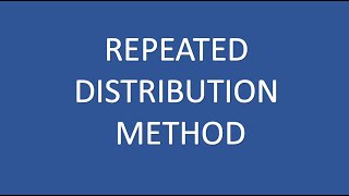 Overheads Repeated distribution method [upl. by Llemhar]