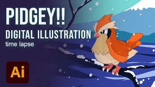 Mastering Pidgey Pokemon illustration full tutorial [upl. by Eilatam607]