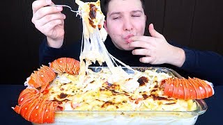 SPICY LOBSTER CHEESY ALFREDO SEAFOOD PASTA • Mukbang amp Recipe [upl. by Aleciram]