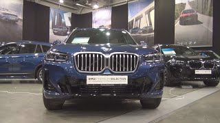 BMW X3 xDrive20d Phytonic Blue Metallic Car 2022 Exterior Walkaround [upl. by Lemert]