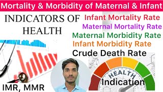 Indication of Health  Mortality Rate  Morbidity Rate  Health Indicators  IMR  MMR  Crude Death [upl. by Porty]