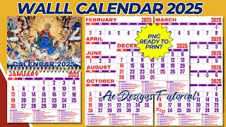 HANGING CALENDAR 2025 WITH HOLIDAYS LANDSCAPE A4 SIZE 12 PAGES  TAGALOG TUTORIAL 2024 [upl. by Hallett]