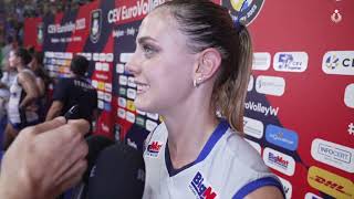 Europei Femminili la centrale azzurra Federica Squarcini commenta la vittoria contro la Croazia [upl. by Bren486]