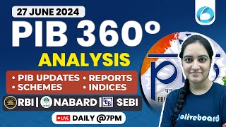 27th June 2024  PIB News Analysis for RBI Grade BSEBI amp NABARD Grade A  Lakshmi Arora [upl. by Arreit]